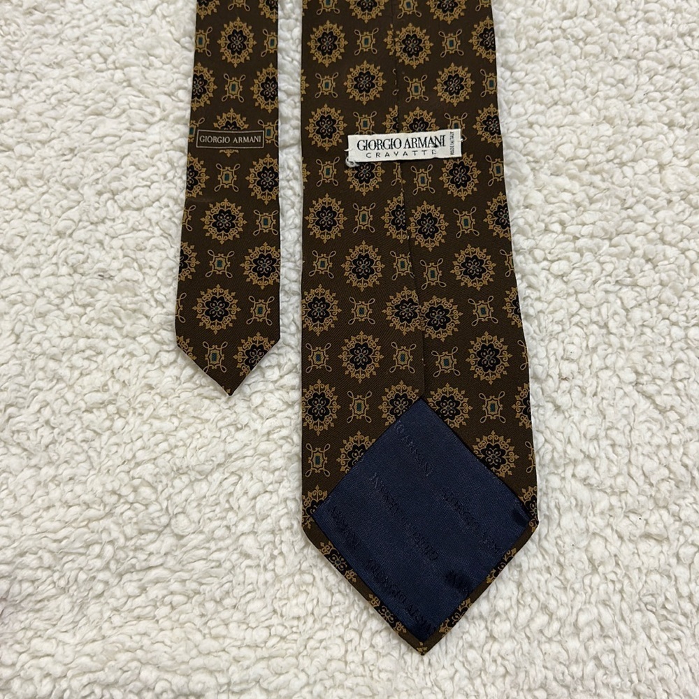 Giorgio Armani Cravatte Tie 100% Silk Vintage - Picture 5 of 7